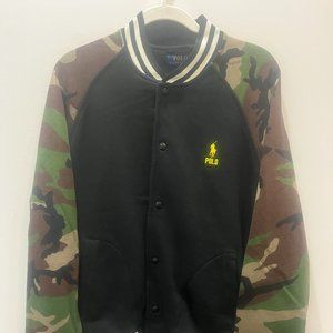 Polo Ralph Lauren Jacket Mens Medium Camo Fleece Baseball Bomber NWT